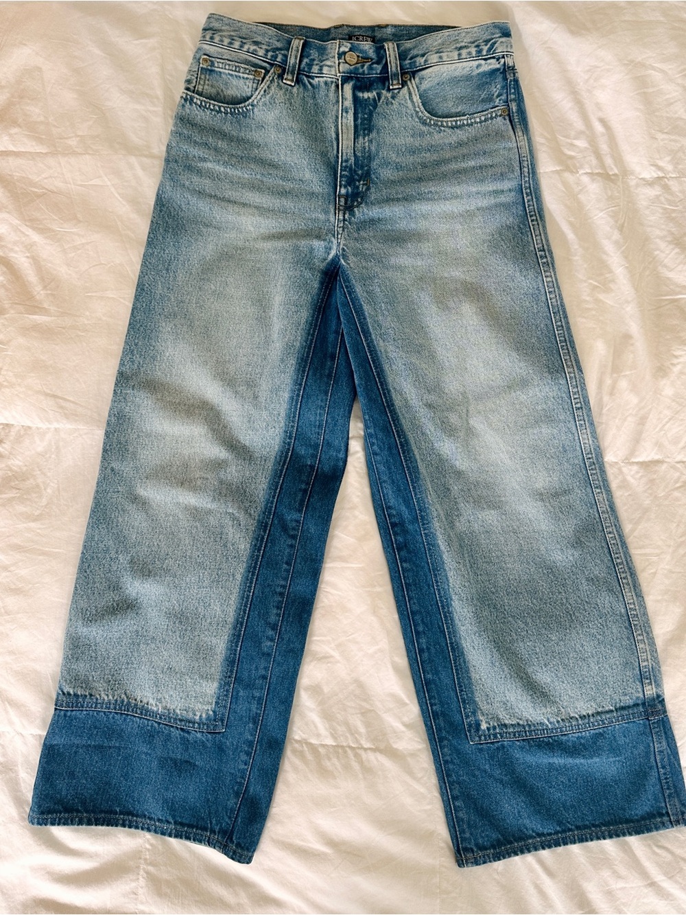 J. Crew Rigid Colorblock Wide-Leg Jeans, Size 28 - Picture 2 of 3